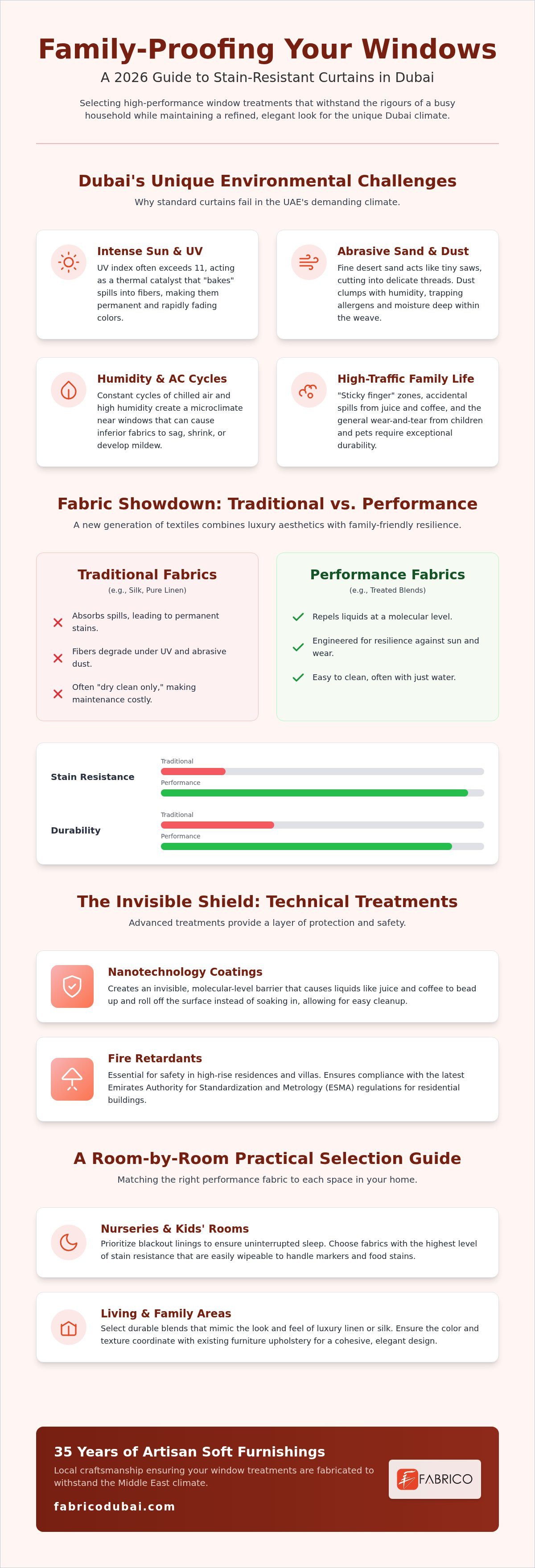 Stain Resistant Curtains for Dubai Families: 2026 Guide