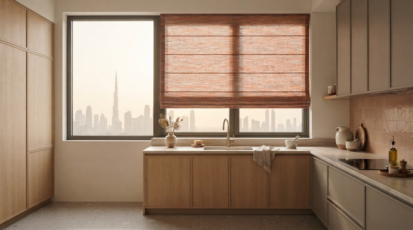 Custom Roman Shades for Dubai Kitchens: 2026 Guide
